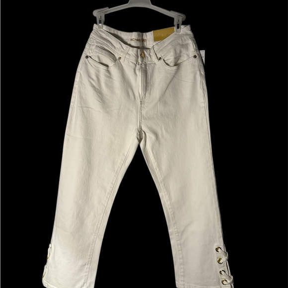 Michael kors White Jeans with Gold Accents